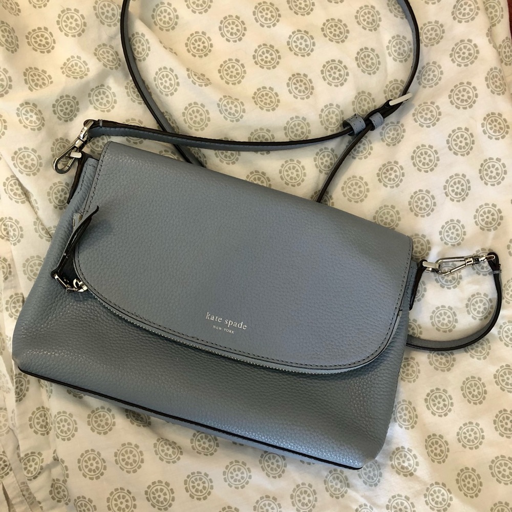 Kate spade Jackson soft pebbled leather light blue Crossbody